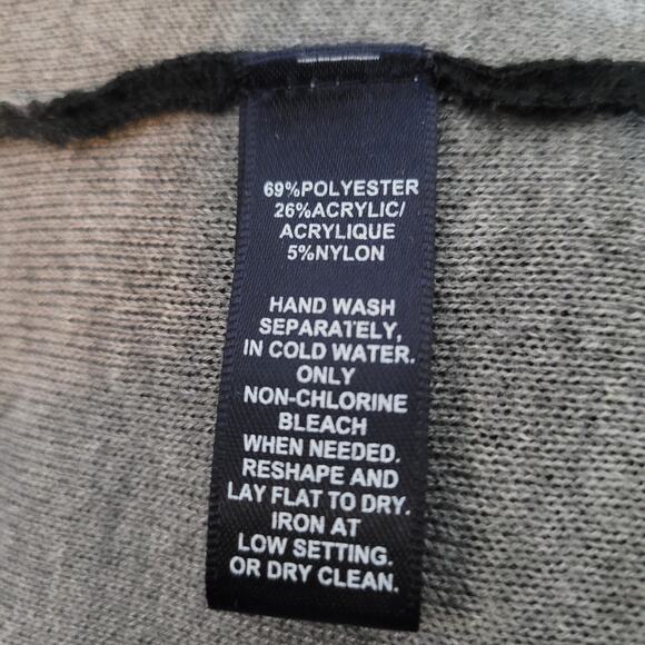 Saks Fifth Avenue Size L Black Label Waterfall Lapel Cardigan Striped Open Front - Picture 8 of 8